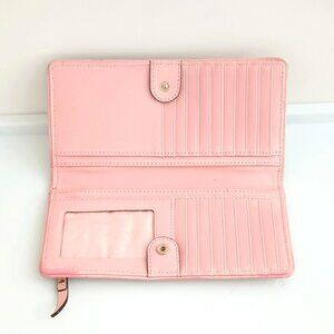 Kate Spade Leather Bifold Wallet Pink with Inside Snap Closure